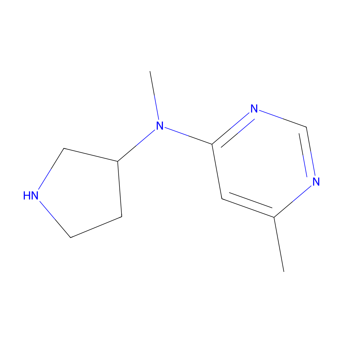 N,6-dimethyl-N-(pyrrolidin-3-yl)pyrimidin-4-amine molecular structure, CAS 1343937-59-6
