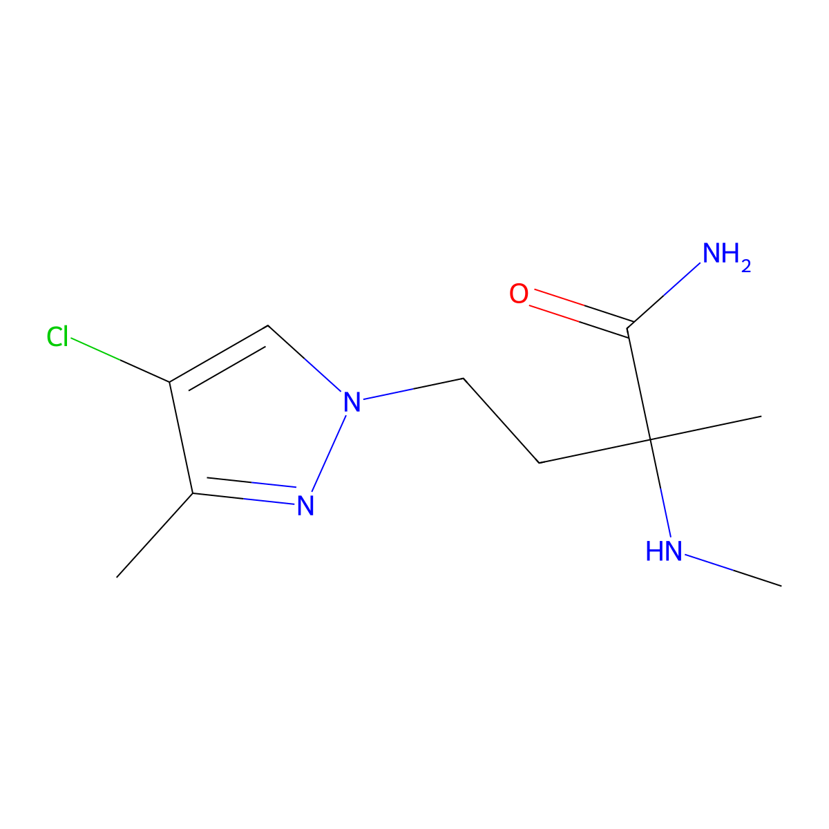 4-(4-Chloro-3-methyl-1h-pyrazol-1-yl)-2-methyl-2-(methylamino)butanamide molecular structure, CAS 1343938-13-5