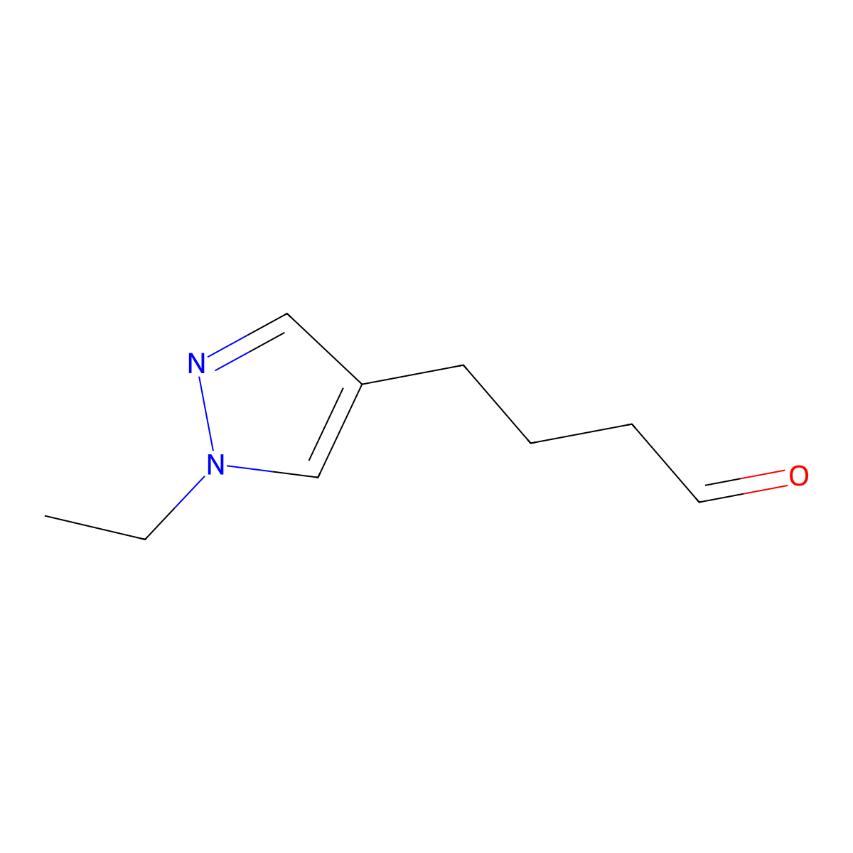 4-(1-Ethyl-1h-pyrazol-4-yl)butanal molecular structure, CAS 1343939-41-2