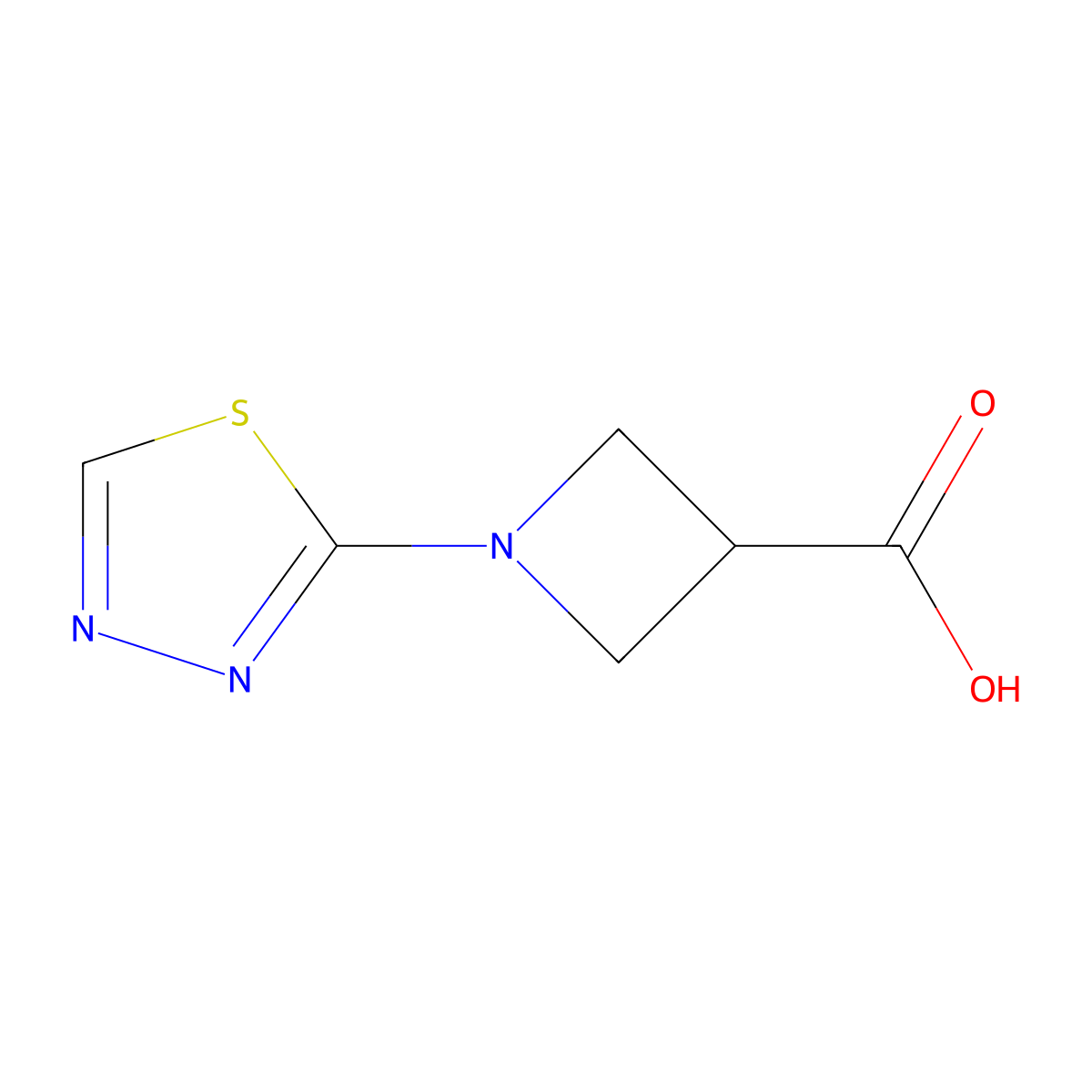 1-(1,3,4-Thiadiazol-2-yl)azetidine-3-carboxylic acid molecular structure, CAS 1343942-63-1