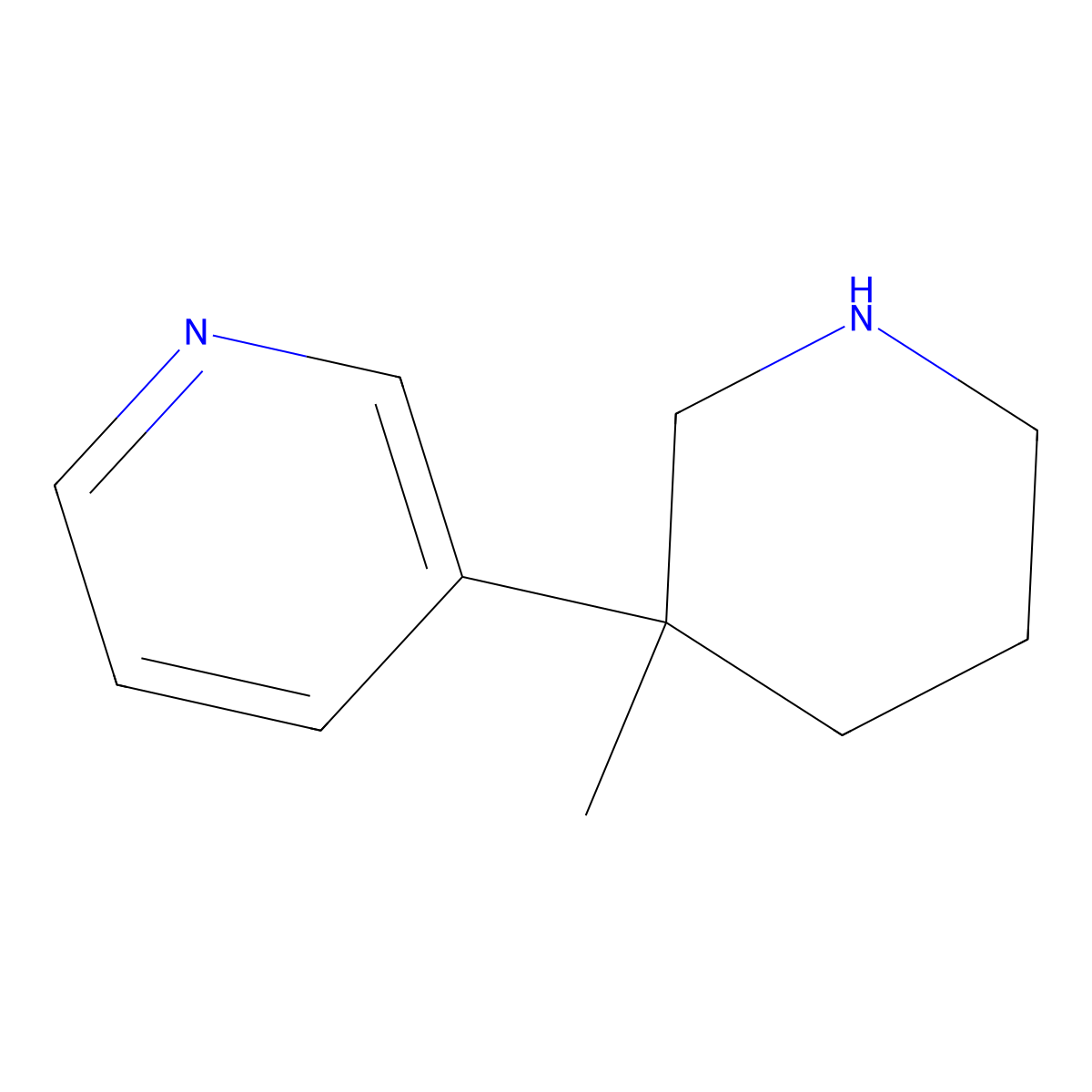 Pyridine, 3-(3-methyl-3-piperidinyl)- molecular structure, CAS 1343942-76-6