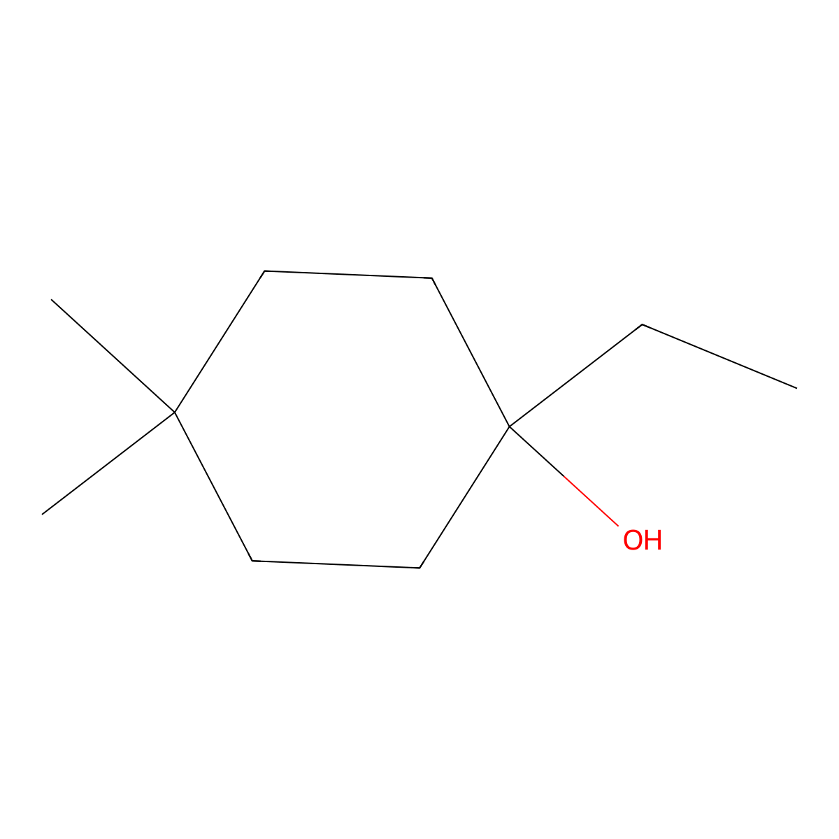 1-Ethyl-4,4-dimethylcyclohexan-1-ol molecular structure, CAS 1343944-84-2