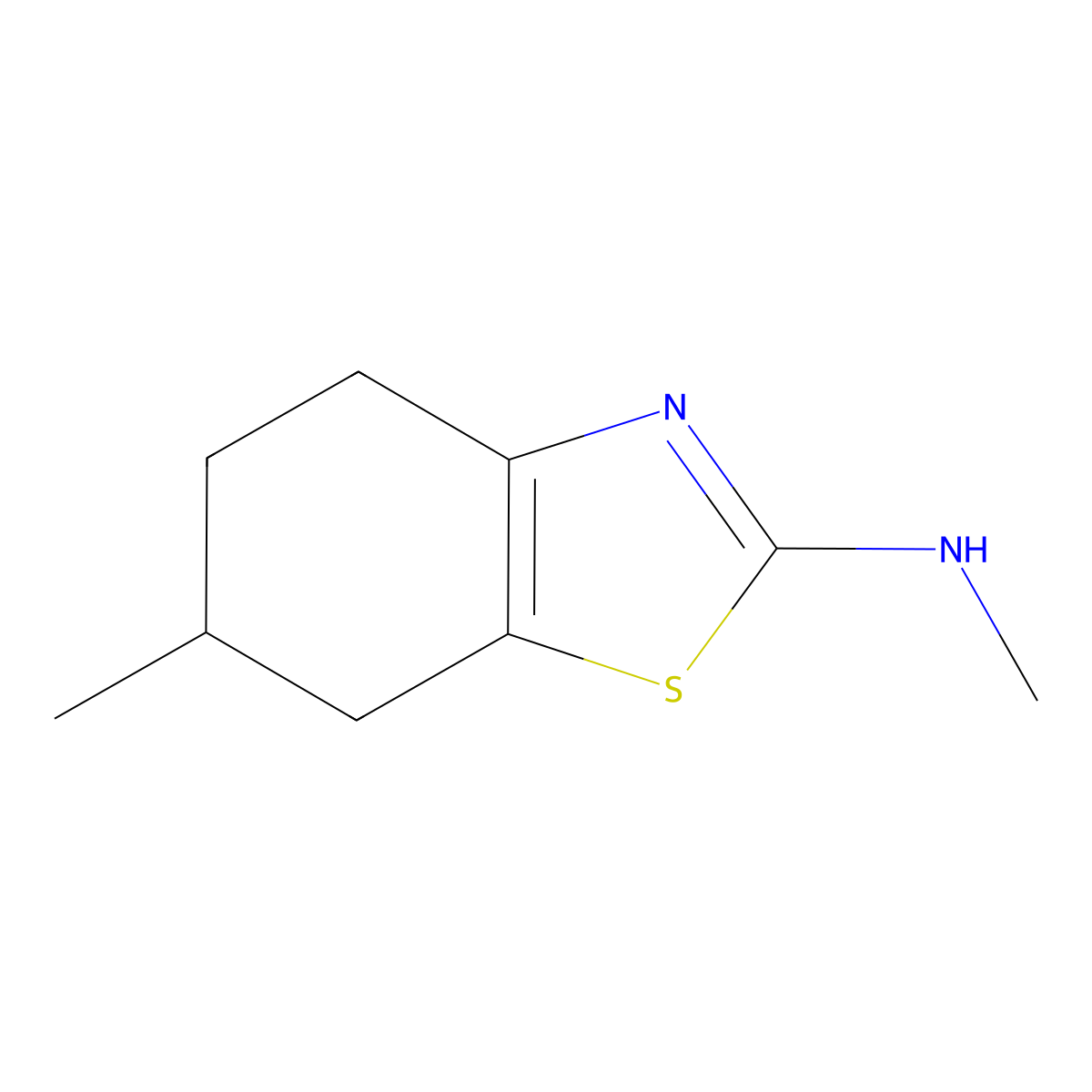 N,6-dimethyl-4,5,6,7-tetrahydro-1,3-benzothiazol-2-amine molecular structure, CAS 1343944-85-3