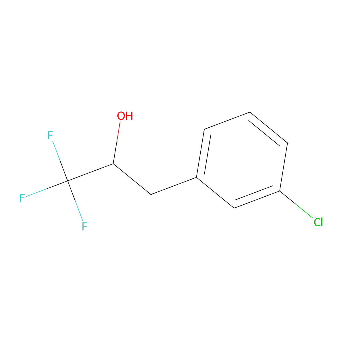 3-(3-Chlorophenyl)-1,1,1-trifluoropropan-2-ol molecular structure, CAS 1343946-35-9