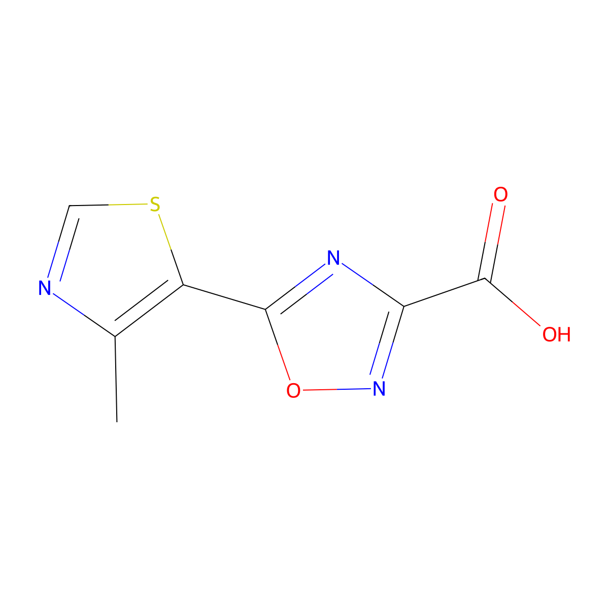 5-(4-Methyl-1,3-thiazol-5-yl)-1,2,4-oxadiazole-3-carboxylic acid molecular structure, CAS 1343946-84-8