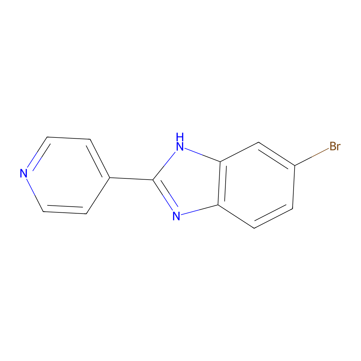 6-bromo-2-(pyridin-4-yl)-1H-1,3-benzodiazole molecular structure, CAS 1343947-85-2