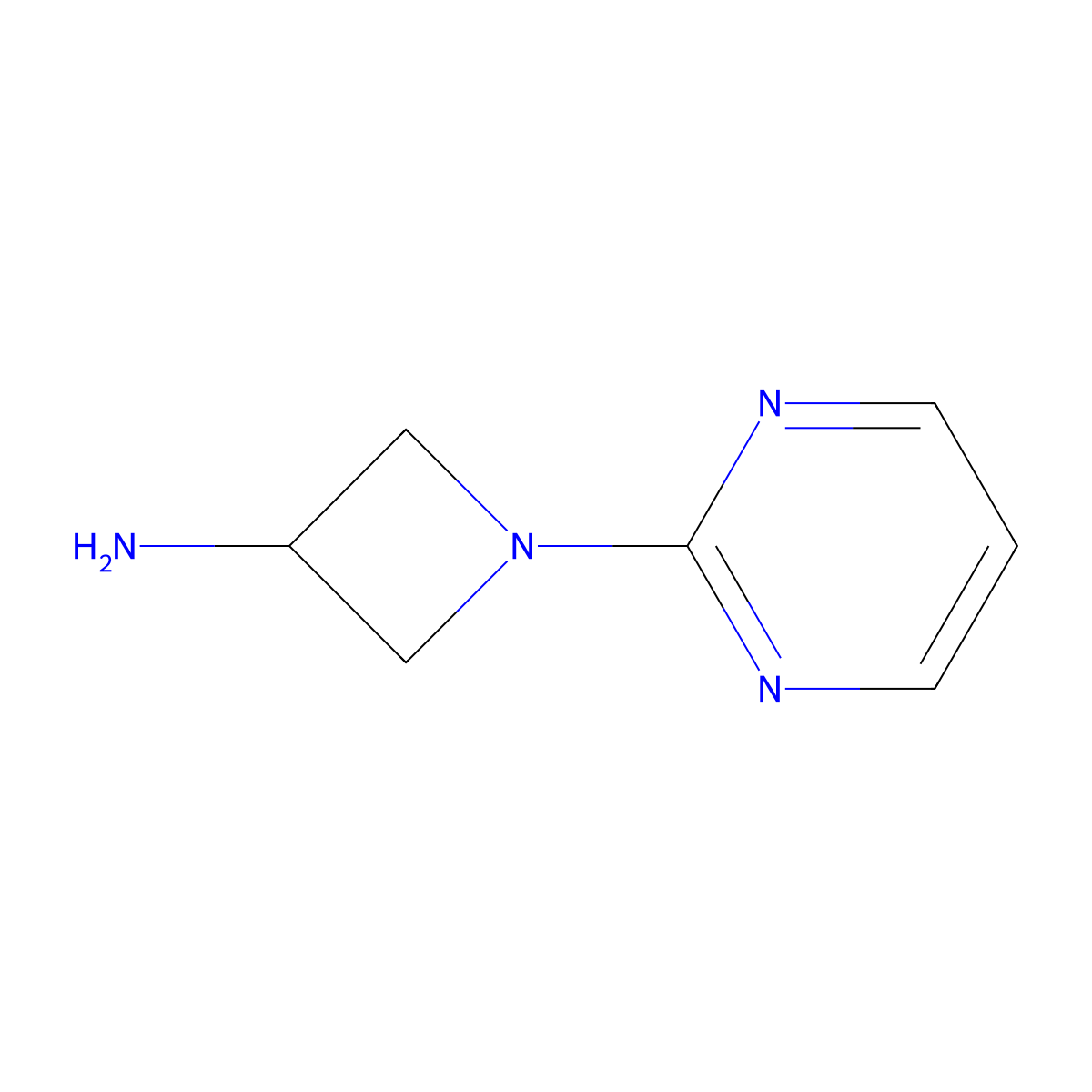 1-(Pyrimidin-2-yl)azetidin-3-amine molecular structure, CAS 1343948-38-8