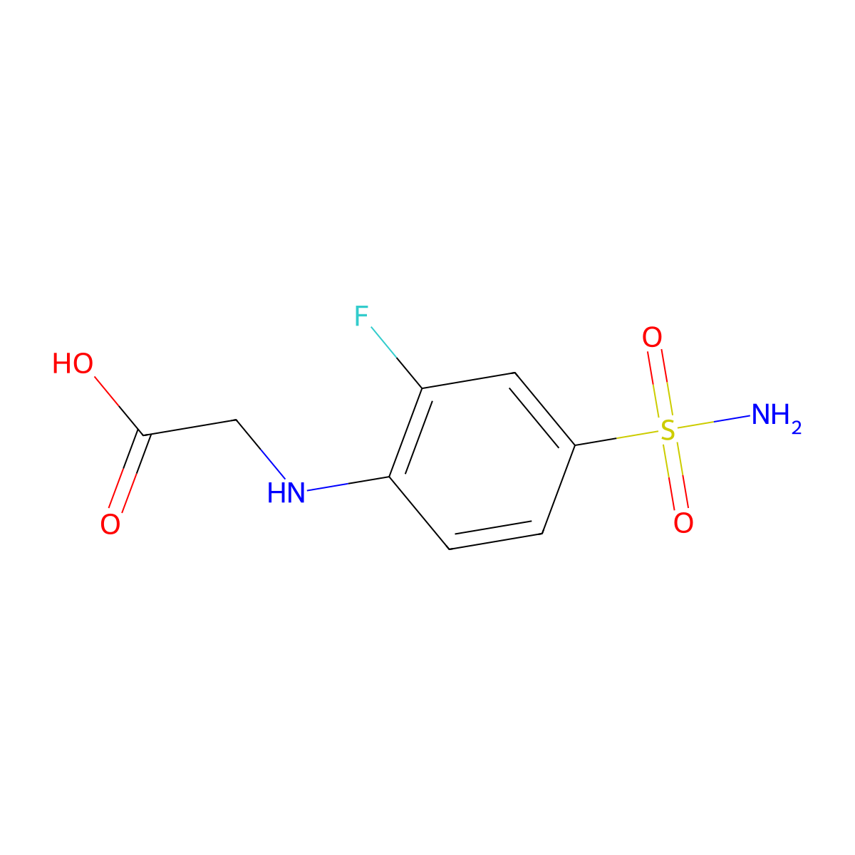 2-[(2-Fluoro-4-sulfamoylphenyl)amino]acetic acid molecular structure, CAS 1343948-45-7