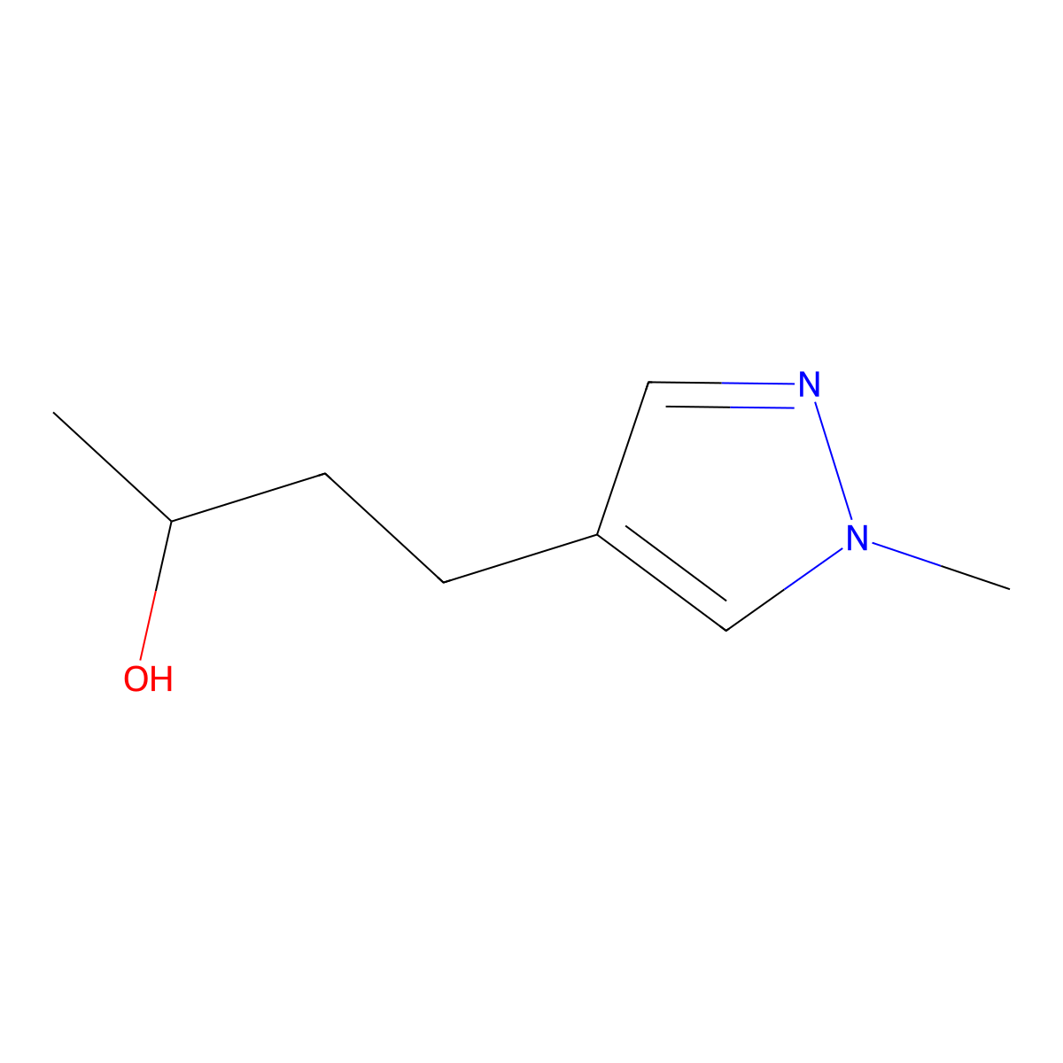 4-(1-methyl-1H-pyrazol-4-yl)butan-2-ol molecular structure, CAS 1343949-71-2