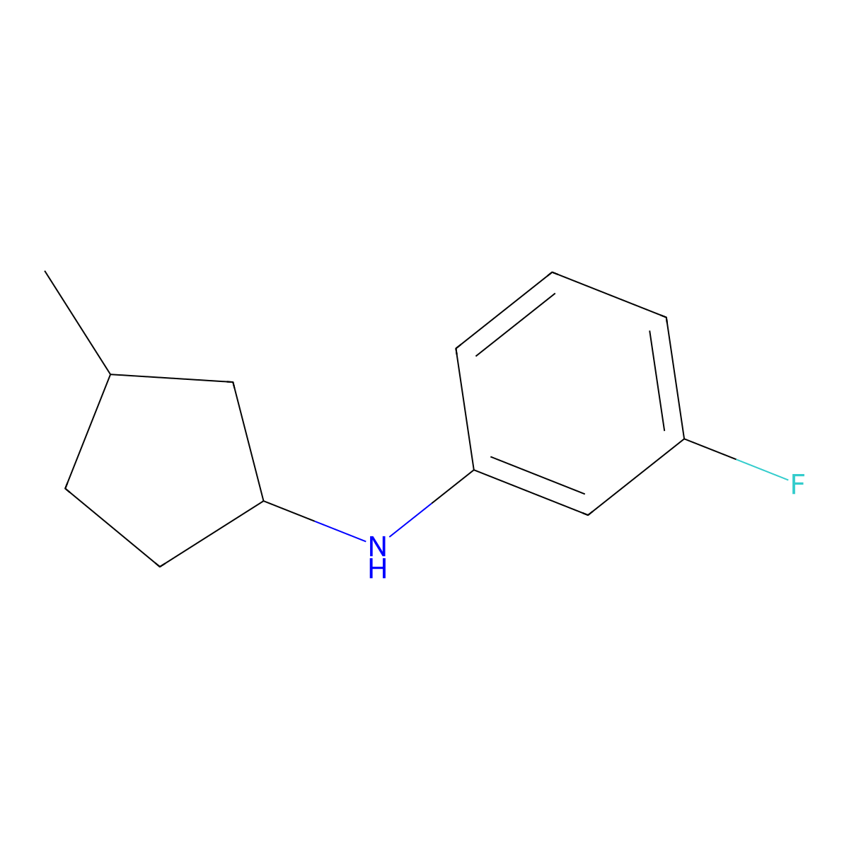 3-fluoro-N-(3-methylcyclopentyl)aniline molecular structure, CAS 1343949-78-9