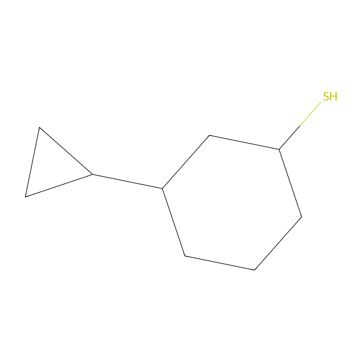 3-Cyclopropylcyclohexane-1-thiol molecular structure, CAS 1343950-45-7