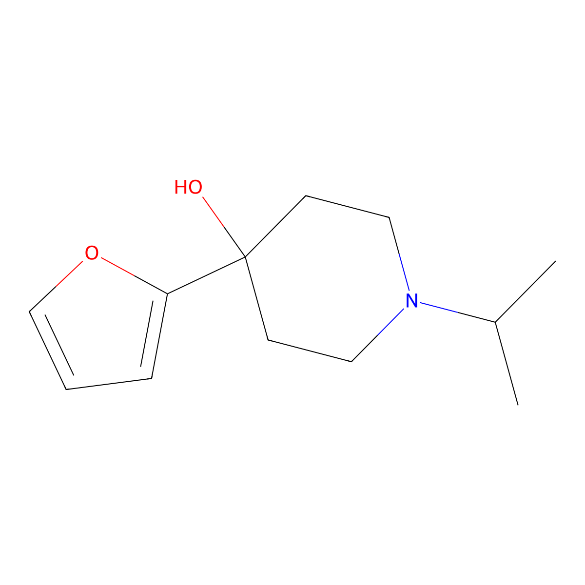 4-(Furan-2-yl)-1-isopropylpiperidin-4-ol molecular structure, CAS 1343950-82-2