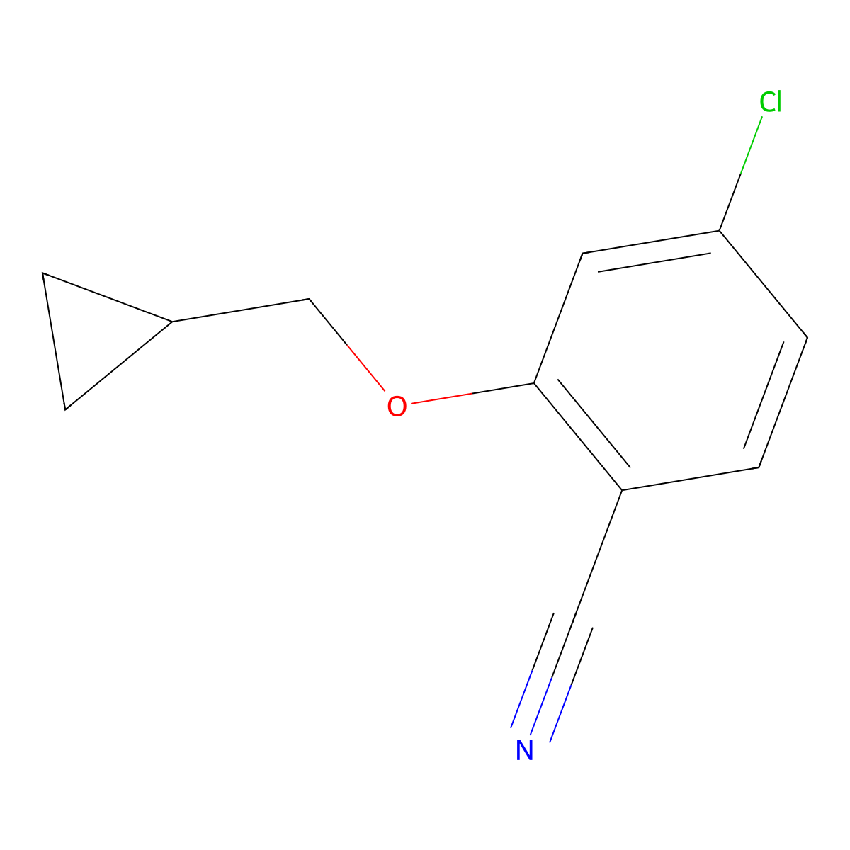 Benzonitrile, 4-chloro-2-(cyclopropylmethoxy)- molecular structure, CAS 1343950-83-3