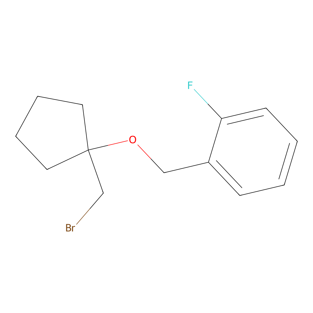 1-(((1-(Bromomethyl)cyclopentyl)oxy)methyl)-2-fluorobenzene molecular structure, CAS 1343951-58-5