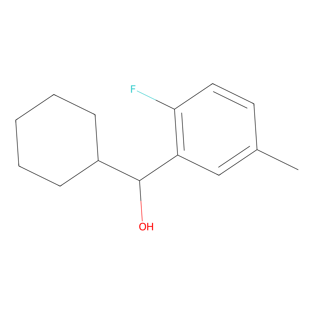 alpha-Cyclohexyl-2-fluoro-5-methylbenZenemethanol molecular structure, CAS 1343952-46-4