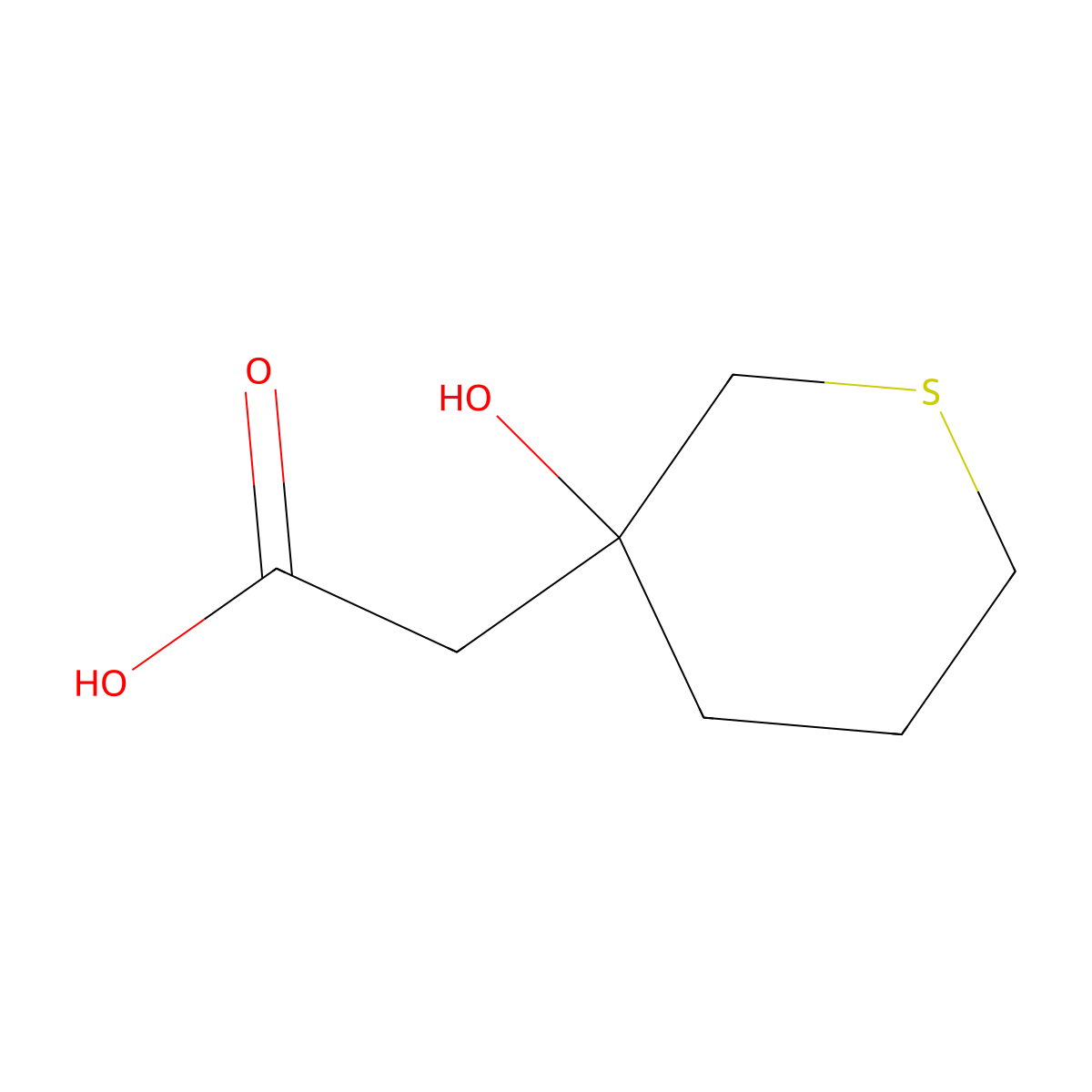 2-(3-Hydroxythian-3-yl)acetic acid molecular structure, CAS 1343958-49-5