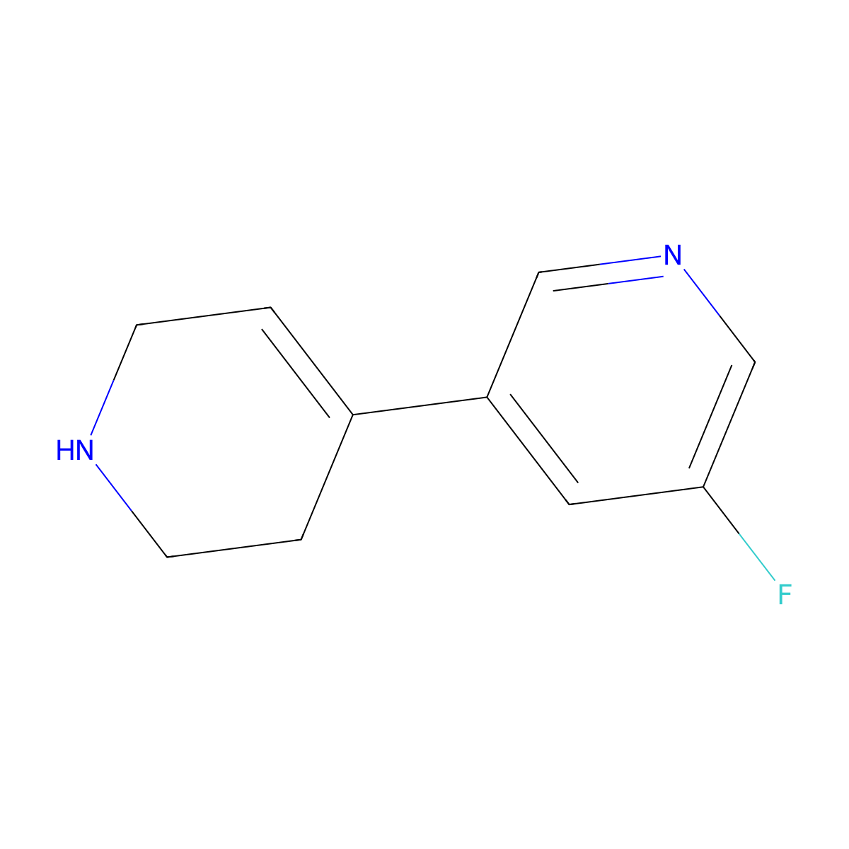 3-Fluoro-5-(1,2,3,6-tetrahydropyridin-4-yl)pyridine molecular structure, CAS 1343958-63-3