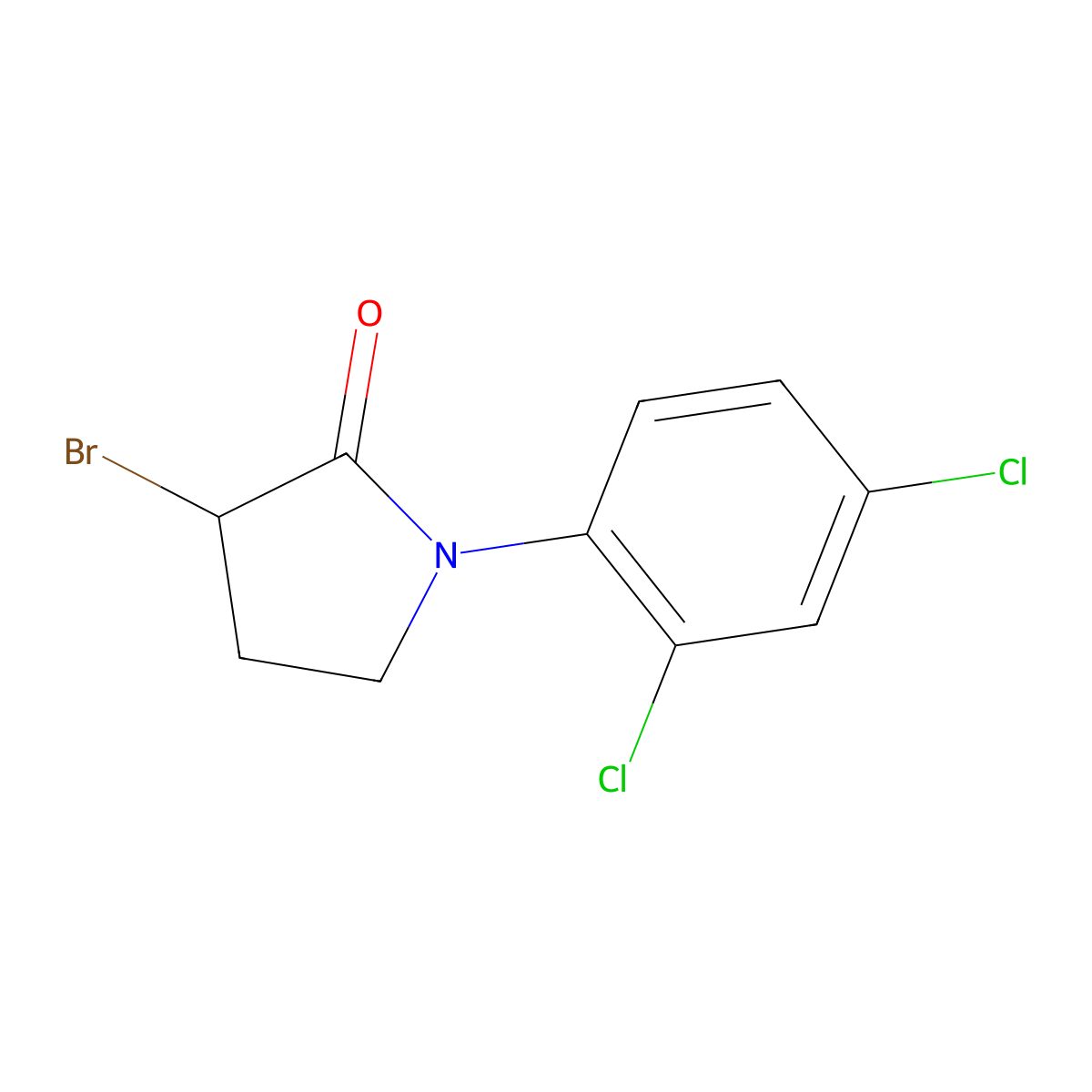 3-Bromo-1-(2,4-dichlorophenyl)pyrrolidin-2-one molecular structure, CAS 1343959-33-0
