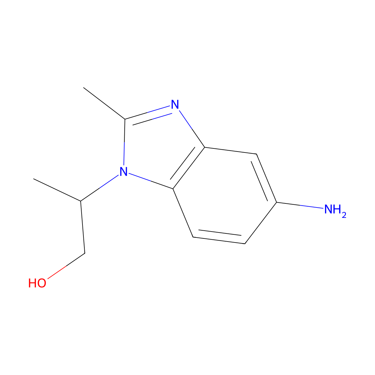 2-(5-amino-2-methyl-1H-1,3-benzodiazol-1-yl)propan-1-ol molecular structure, CAS 1343959-82-9