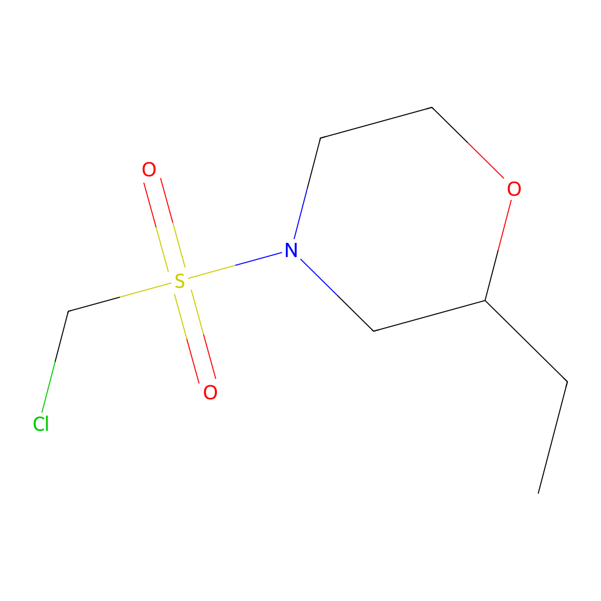 4-Chloromethanesulfonyl-2-ethylmorpholine molecular structure, CAS 1343960-07-5