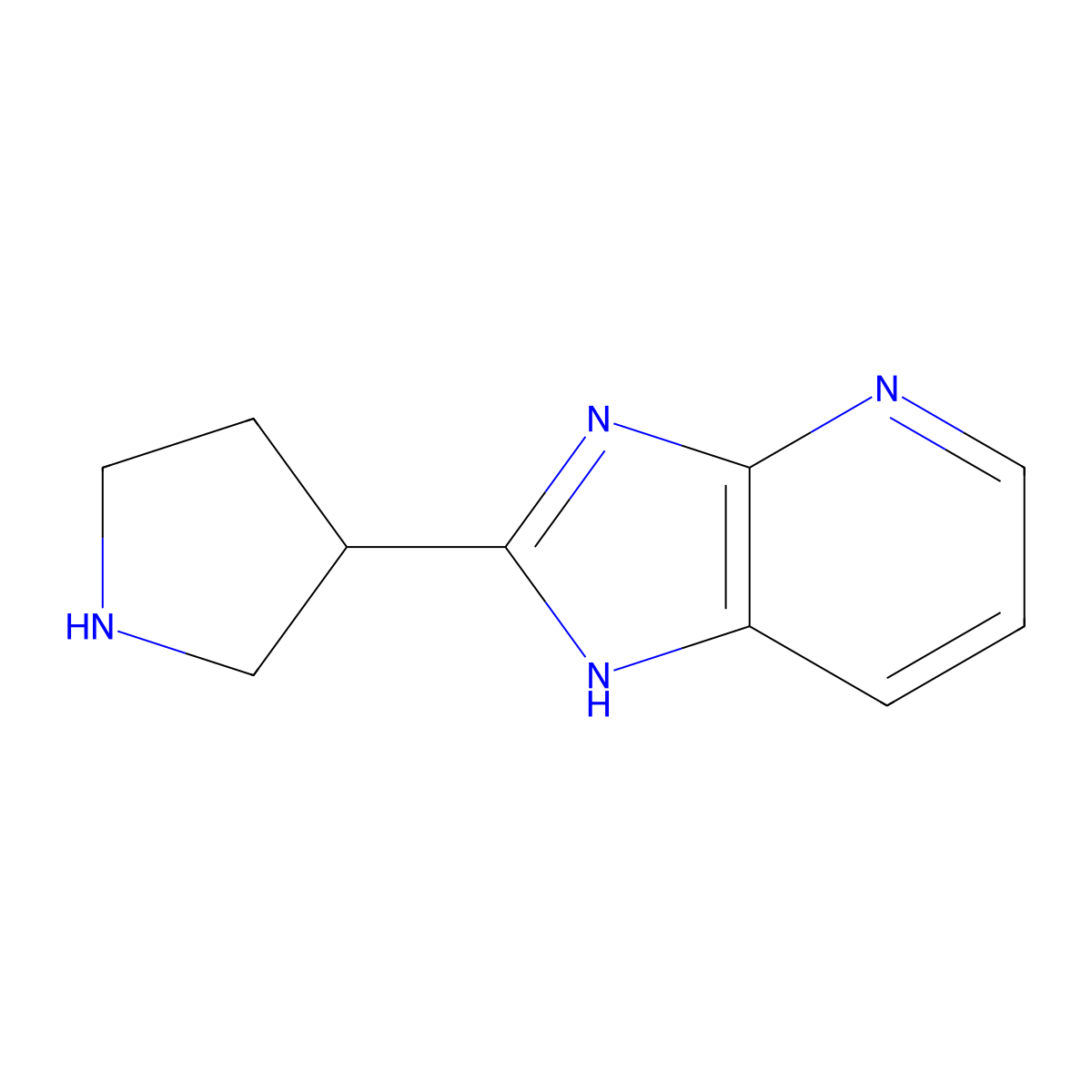 2-(pyrrolidin-3-yl)-3H-imidazo[4,5-b]pyridine molecular structure, CAS 1343960-61-1