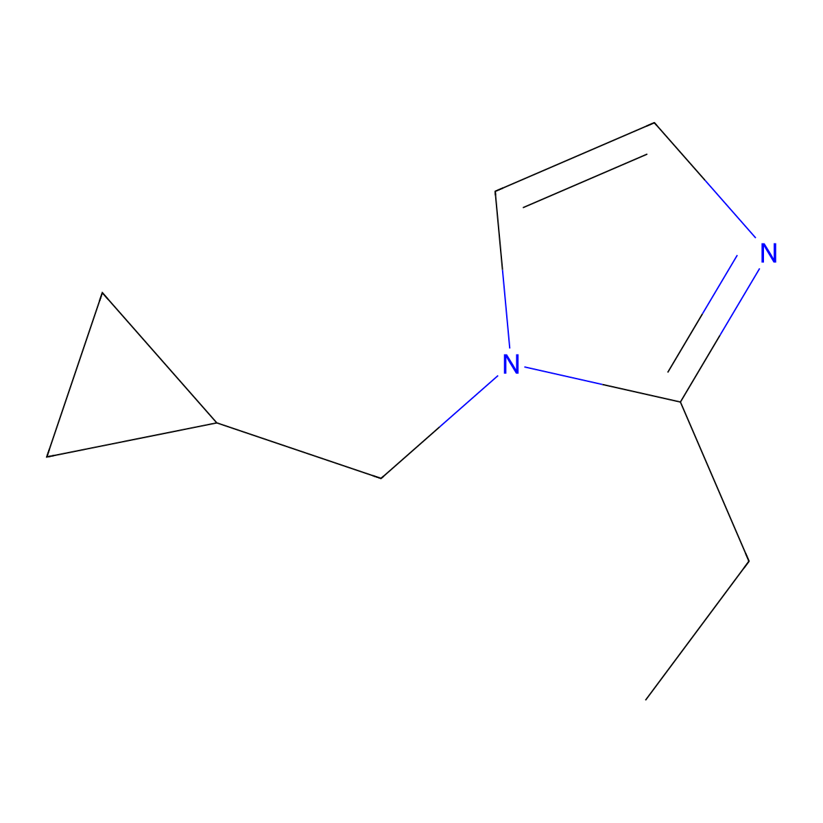 1-(cyclopropylmethyl)-2-ethyl-1H-imidazole molecular structure, CAS 1343961-43-2