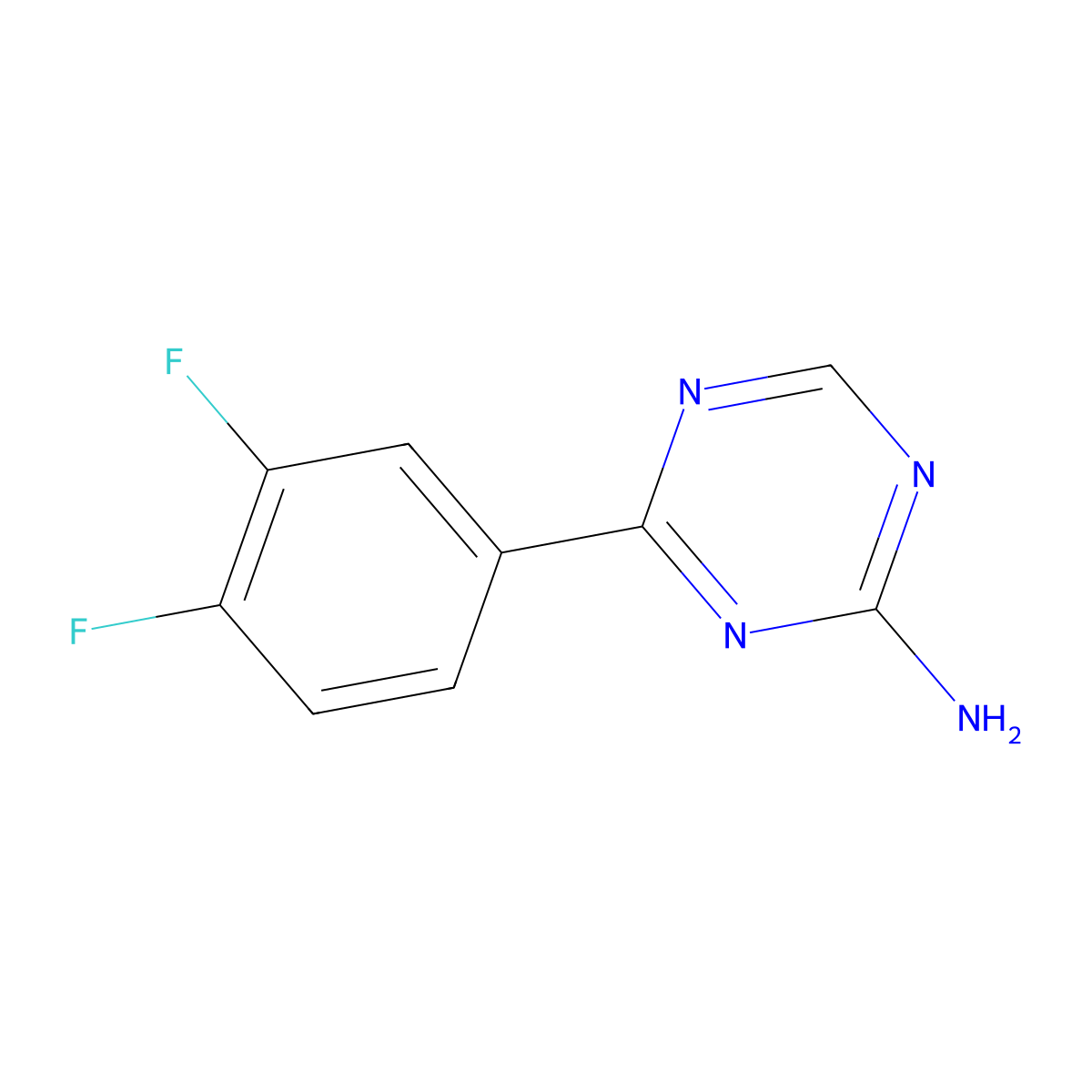 4-(3,4-Difluorophenyl)-1,3,5-triazin-2-amine molecular structure, CAS 1343961-74-9