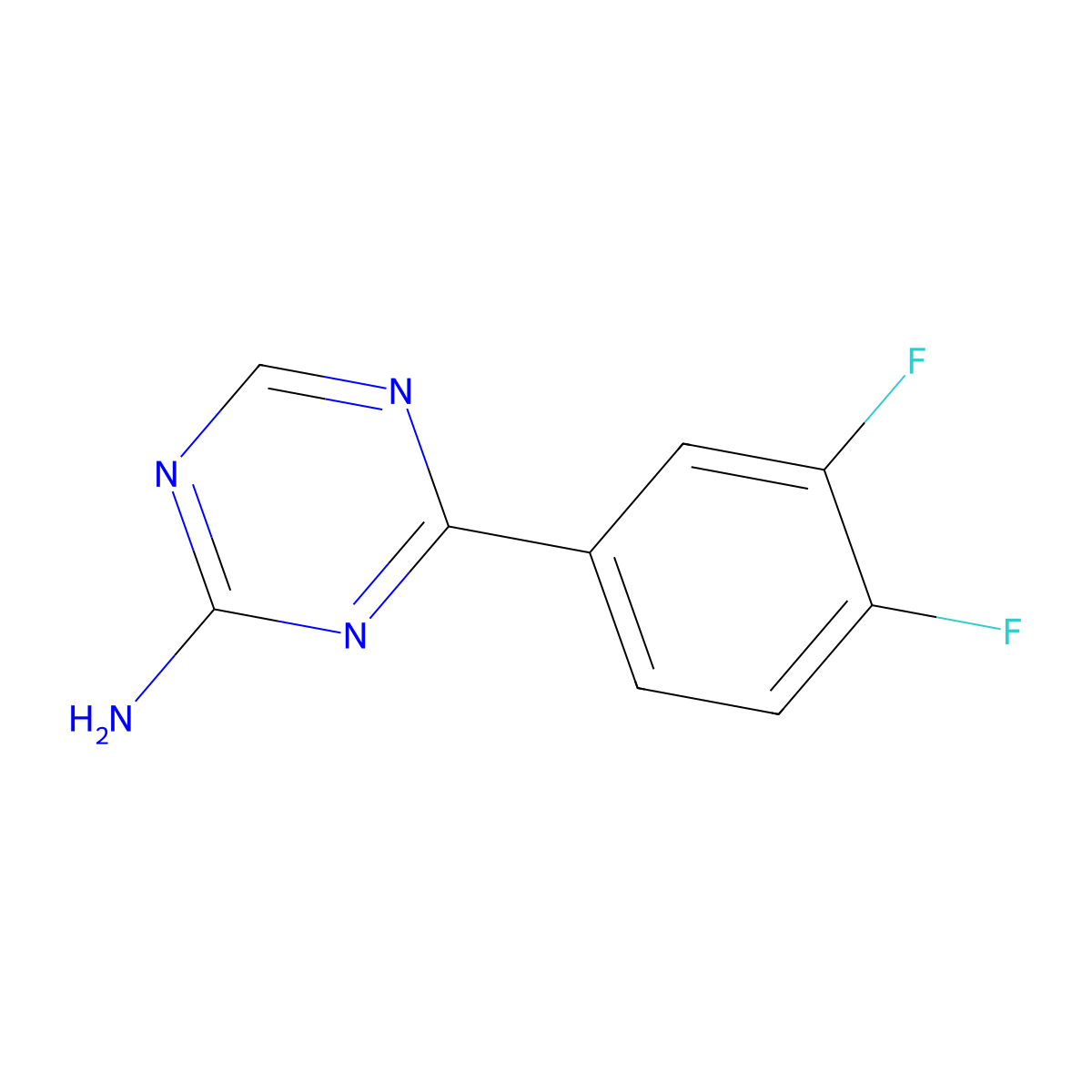 4-(3,4-Difluorophenyl)-1,3,5-triazin-2-amine molecular structure, CAS 1343961-74-9