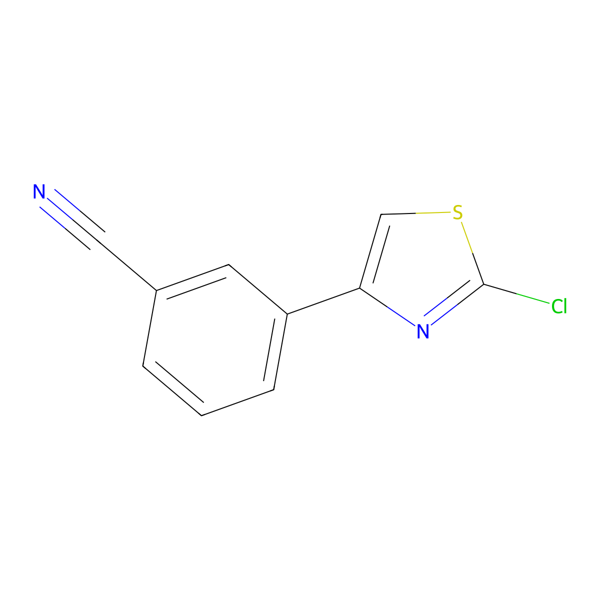 3-(2-Chloro-1,3-thiazol-4-yl)benzonitrile molecular structure, CAS 1343963-66-5