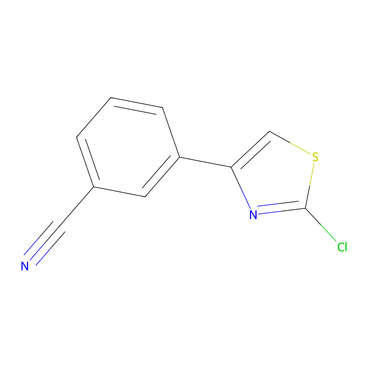 3-(2-Chloro-1,3-thiazol-4-yl)benzonitrile molecular structure, CAS 1343963-66-5
