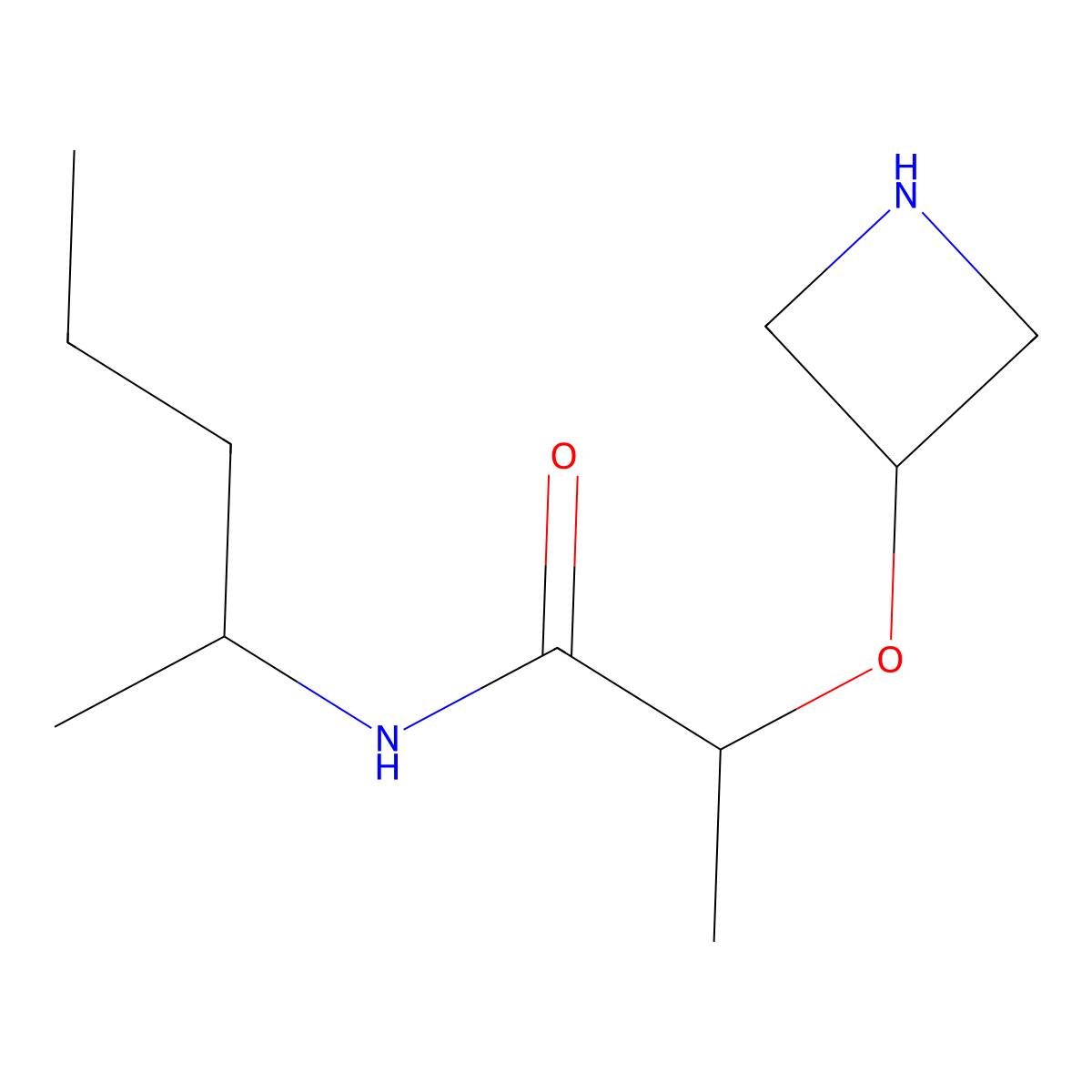 2-(Azetidin-3-yloxy)-N-(pentan-2-yl)propanamide molecular structure, CAS 1343965-39-8