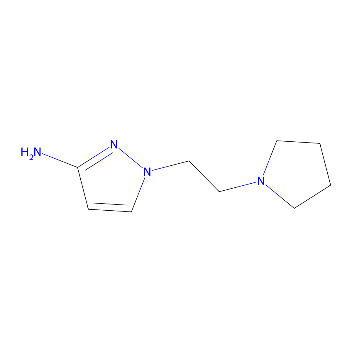 1-[2-(Pyrrolidin-1-YL)ethyl]-1H-pyrazol-3-amine molecular structure, CAS 1343965-99-0