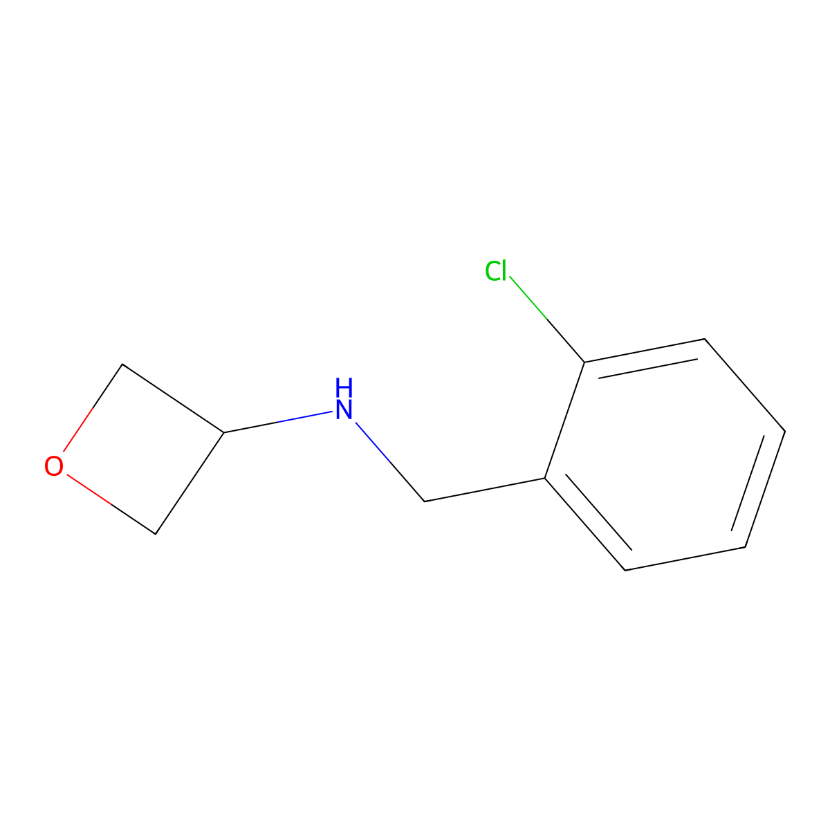 N-[(2-chlorophenyl)methyl]oxetan-3-amine molecular structure, CAS 1343967-18-9