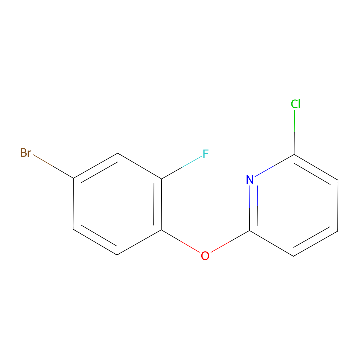 Pyridine, 2-(4-bromo-2-fluorophenoxy)-6-chloro- molecular structure, CAS 1343967-19-0