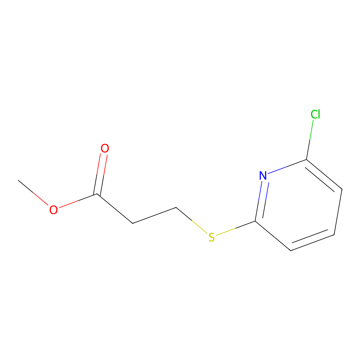 Methyl 3-((6-chloropyridin-2-yl)sulfanyl)propanoate molecular structure, CAS 1343967-53-2