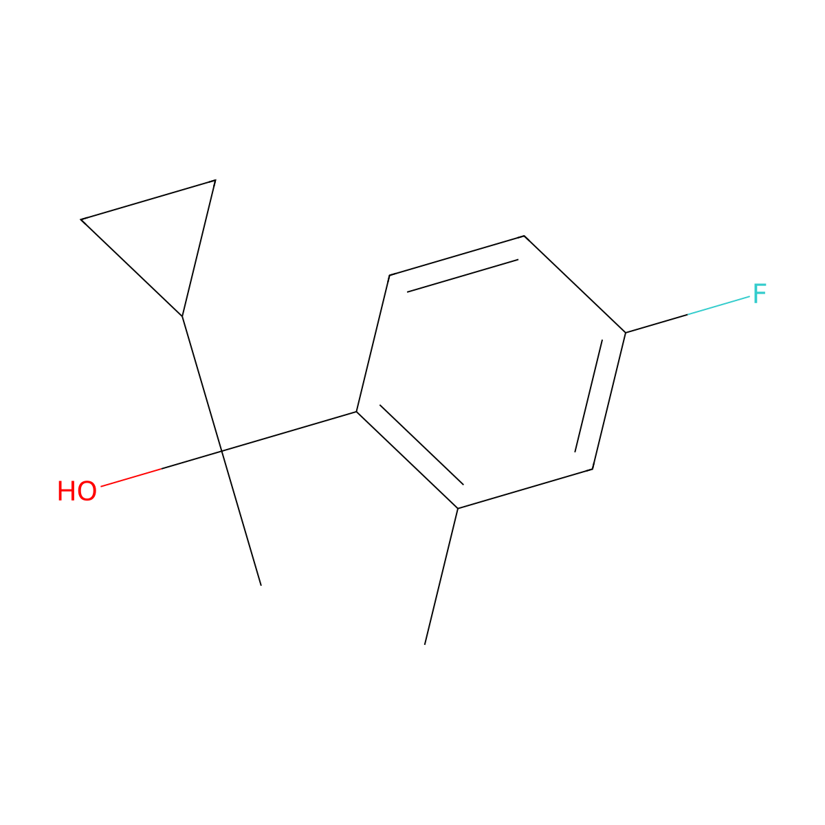 1-Cyclopropyl-1-(4-fluoro-2-methylphenyl)ethanol molecular structure, CAS 1343968-20-6
