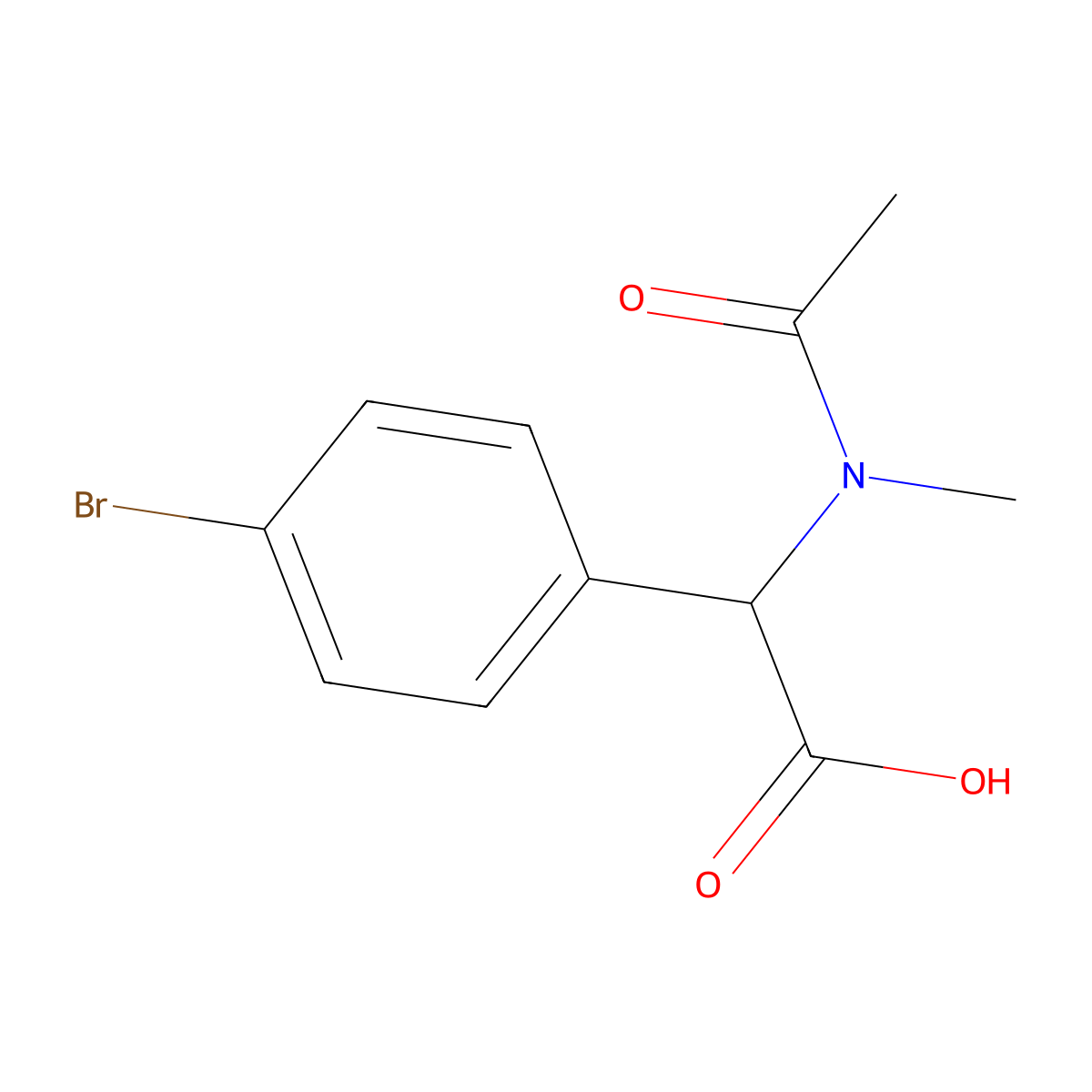 2-(4-bromophenyl)-2-(N-methylacetamido)acetic acid molecular structure, CAS 1343970-01-3