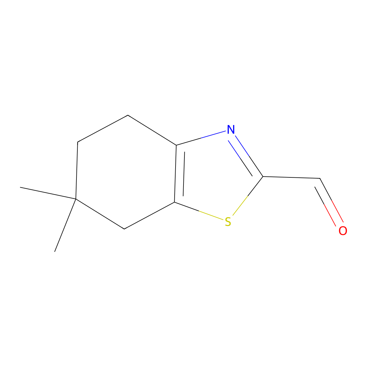 6,6-Dimethyl-4,5,6,7-tetrahydro-1,3-benzothiazole-2-carbaldehyde molecular structure, CAS 1343972-08-6
