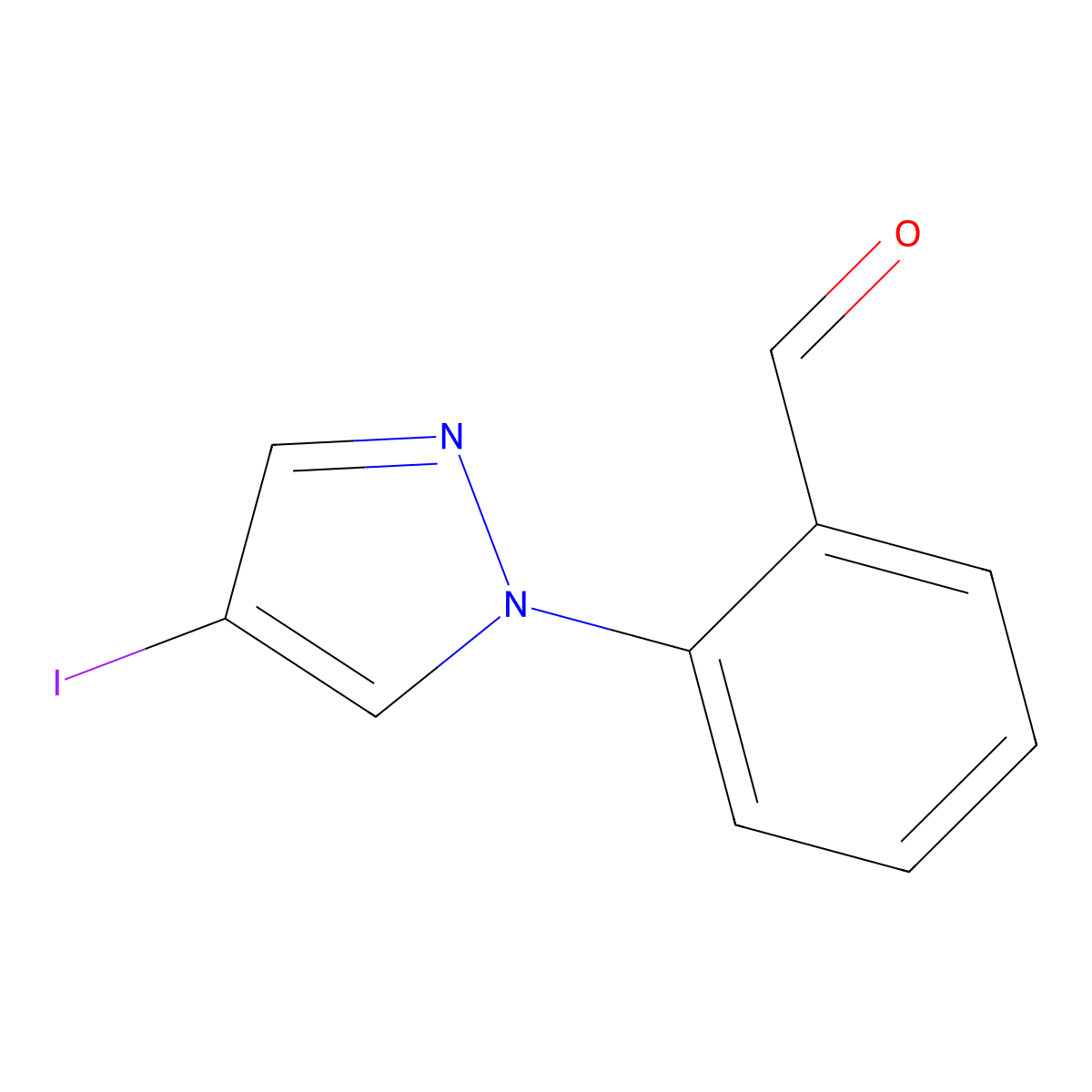 2-(4-Iodo-1H-pyrazol-1-yl)benzaldehyde molecular structure, CAS 1343972-58-6