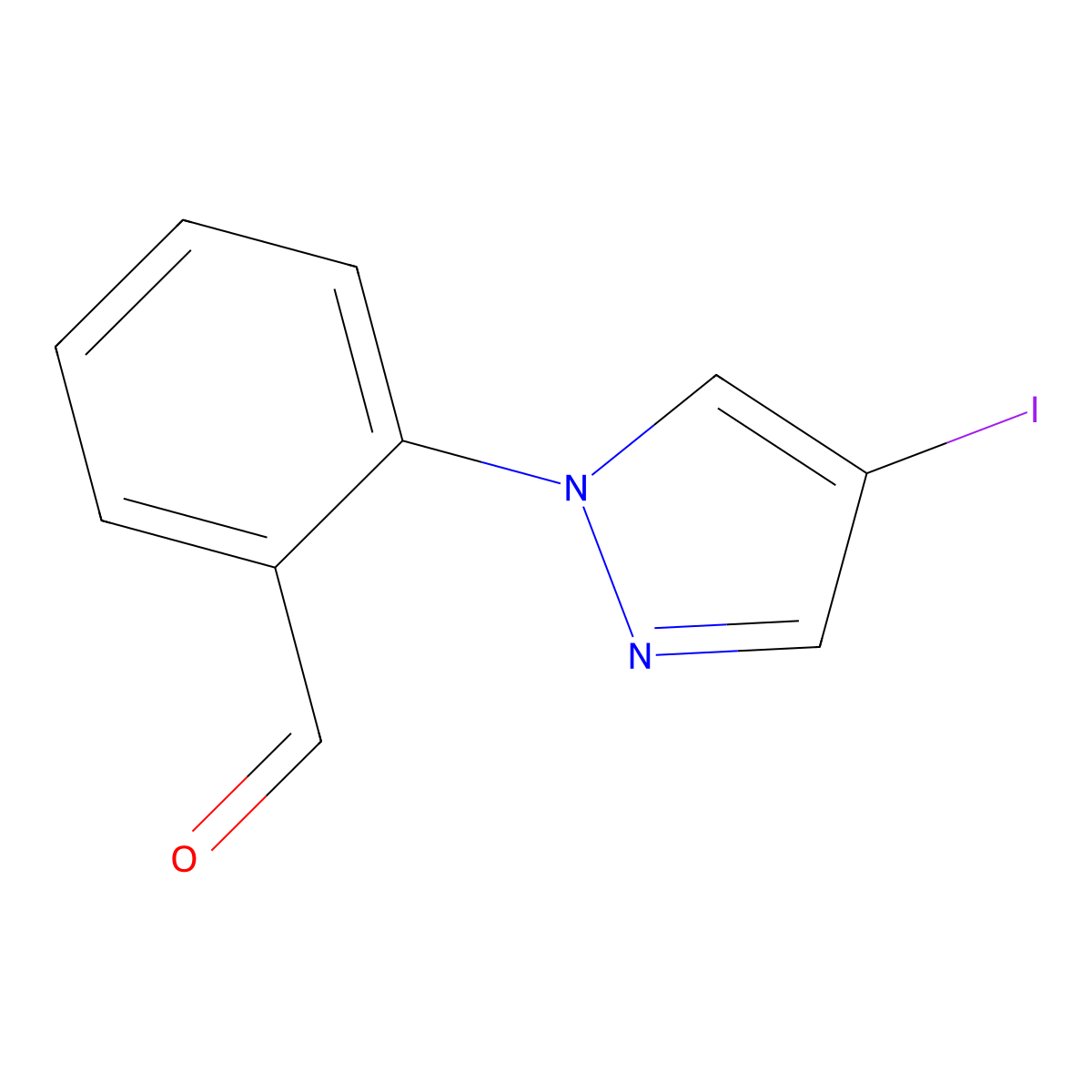2-(4-Iodo-1H-pyrazol-1-yl)benzaldehyde molecular structure, CAS 1343972-58-6