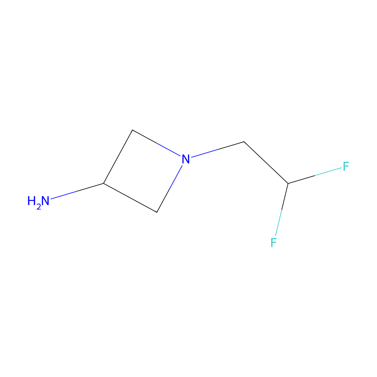 1-(2,2-Difluoroethyl)azetidin-3-amine molecular structure, CAS 1343973-39-6