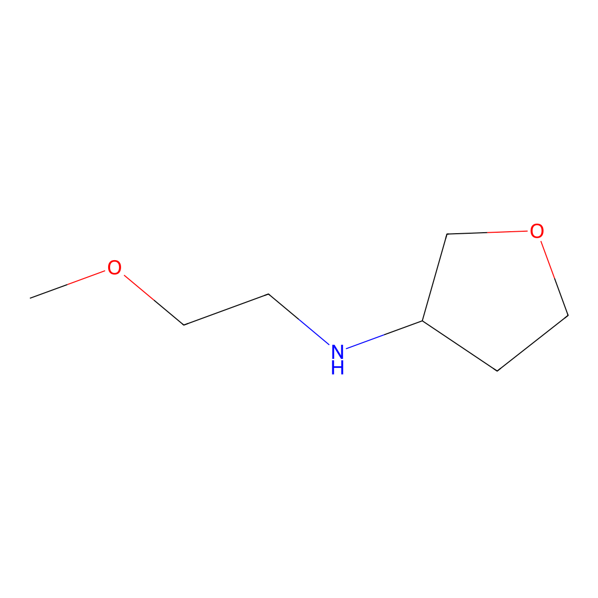 N-(2-methoxyethyl)oxolan-3-amine molecular structure, CAS 1343974-39-9
