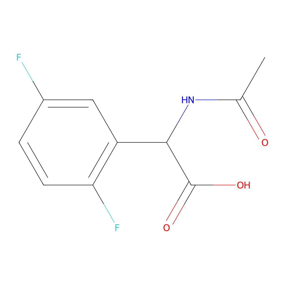 2-(2,5-Difluorophenyl)-2-acetamidoacetic acid molecular structure, CAS 1343976-22-6