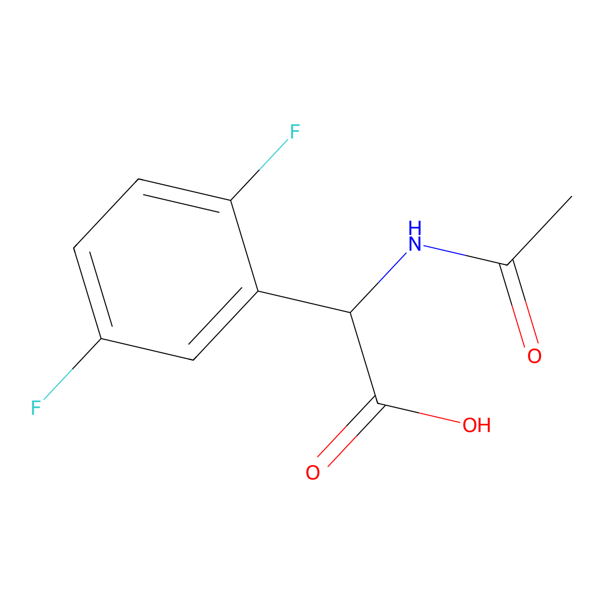 2-(2,5-Difluorophenyl)-2-acetamidoacetic acid molecular structure, CAS 1343976-22-6
