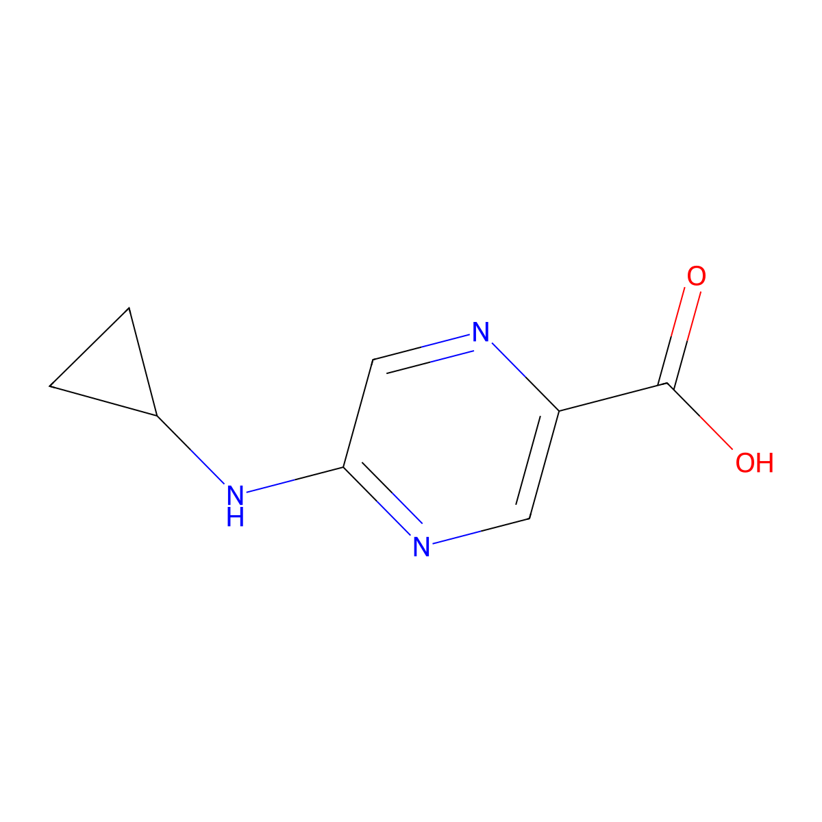 5-(Cyclopropylamino)pyrazine-2-carboxylic acid molecular structure, CAS 1343976-96-4