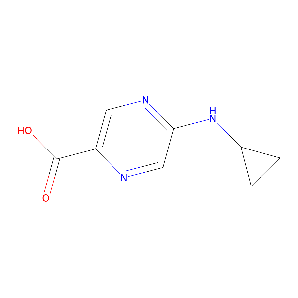 5-(Cyclopropylamino)pyrazine-2-carboxylic acid molecular structure, CAS 1343976-96-4