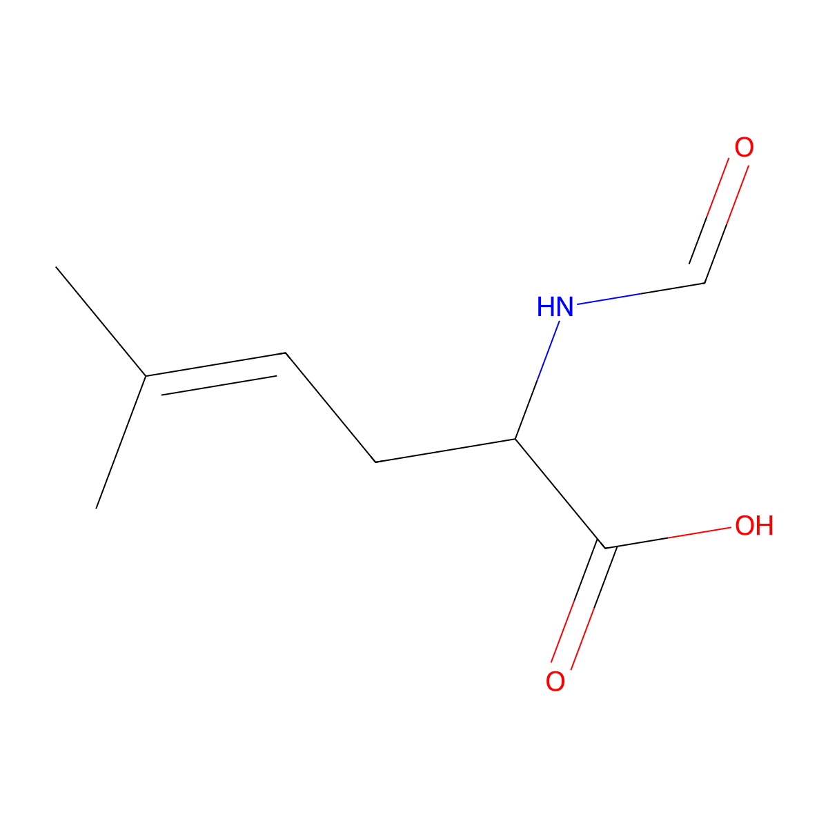 2-Formamido-5-methylhex-4-enoic acid molecular structure, CAS 1343977-77-4