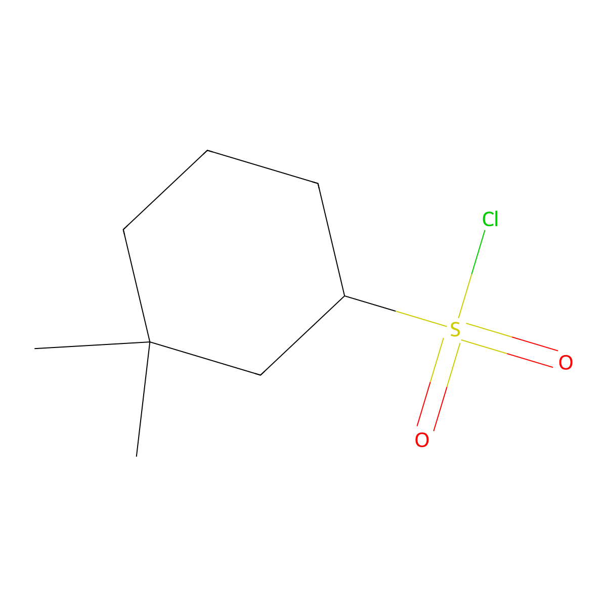 3,3-Dimethylcyclohexane-1-sulfonyl chloride molecular structure, CAS 1343979-38-3
