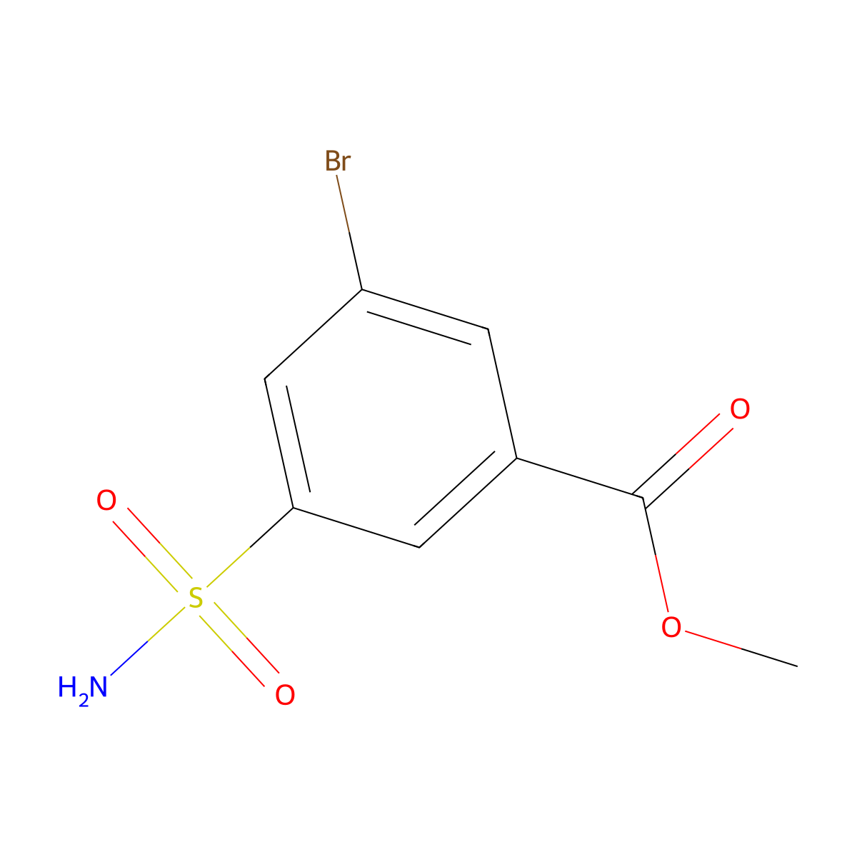Methyl 3-bromo-5-sulfamoylbenzoate molecular structure, CAS 1343983-13-0