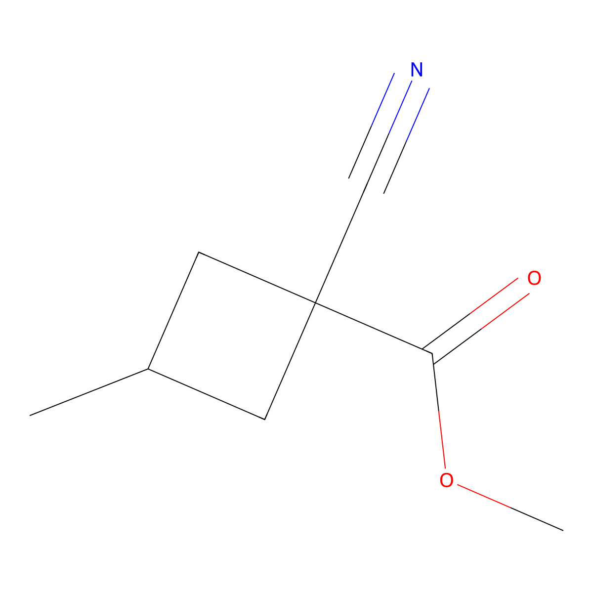 Methyl 1-cyano-3-methylcyclobutane-1-carboxylate molecular structure, CAS 1343983-86-7